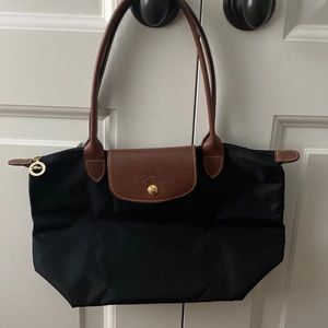 Longchamp Small Black Nylon Le Pilage Tote